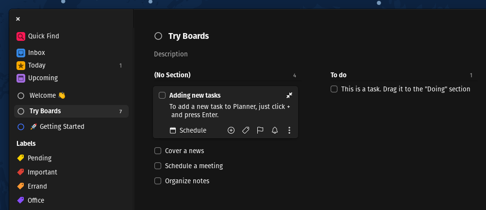 Planner (To-do list app for Linux)